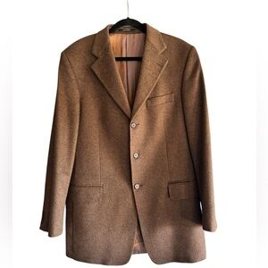 Arnold Brant x Colombo Cashmere Mink Sport Coat 40L Brown 3-Button Luxury Preppy
